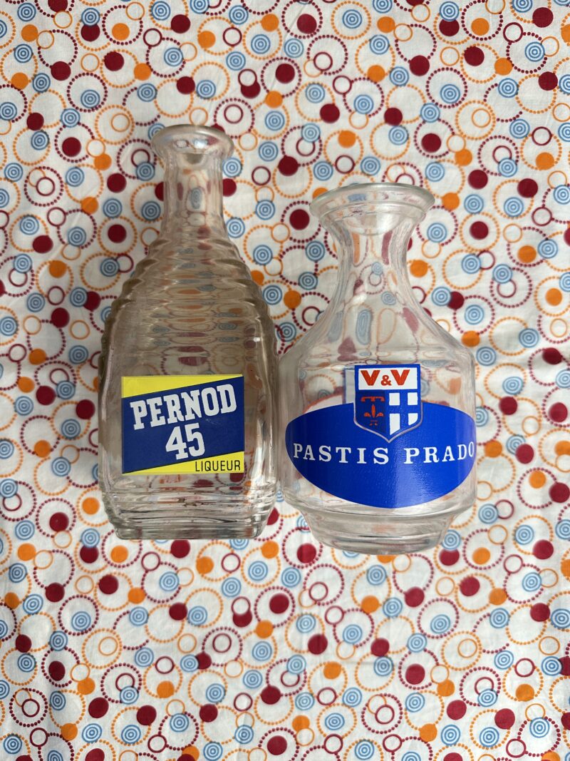 Ensemble de 2 carafes pichets vintage pastis