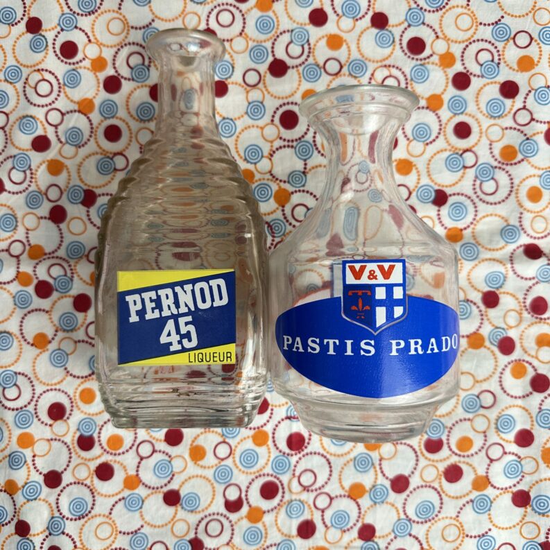 Ensemble de 2 carafes pichets vintage pastis