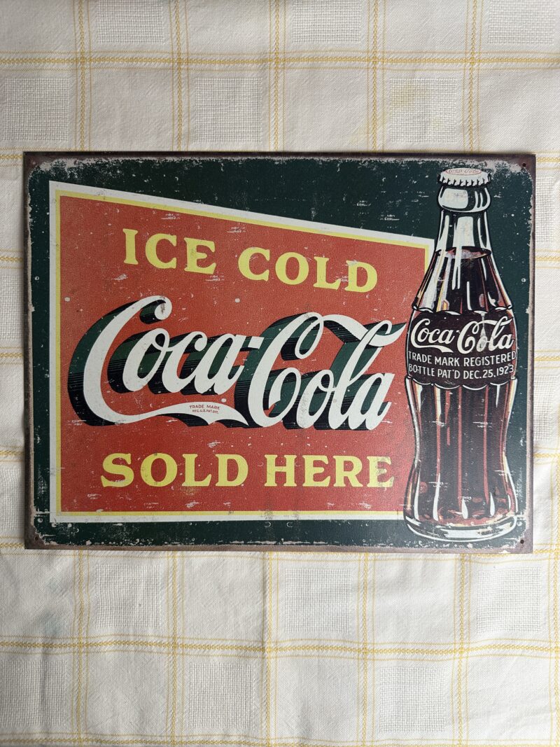 Plaque publicitaire vintage Coca Cola