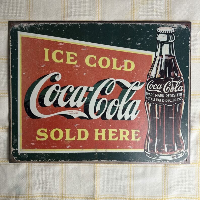 Plaque publicitaire vintage Coca Cola