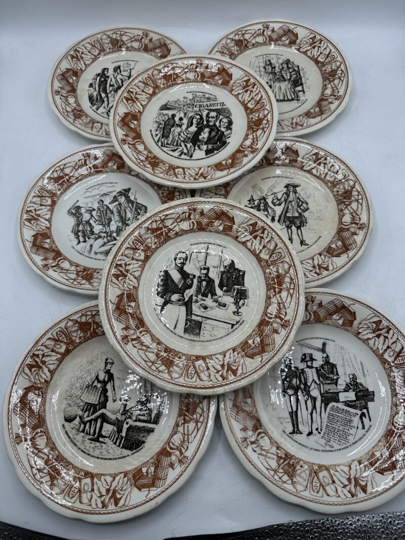 Service 8 assiettes Gien Réalisations Jean Nicot Histoires du tabac – Image 2