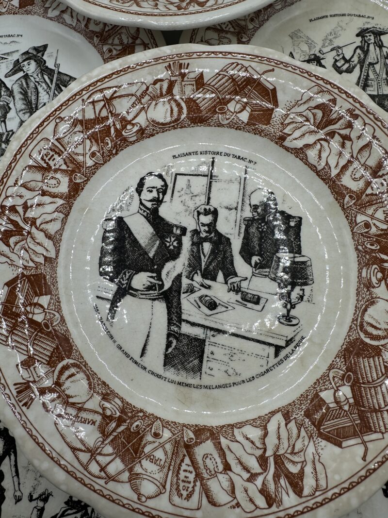 Service 8 assiettes Gien Réalisations Jean Nicot Histoires du tabac – Image 3