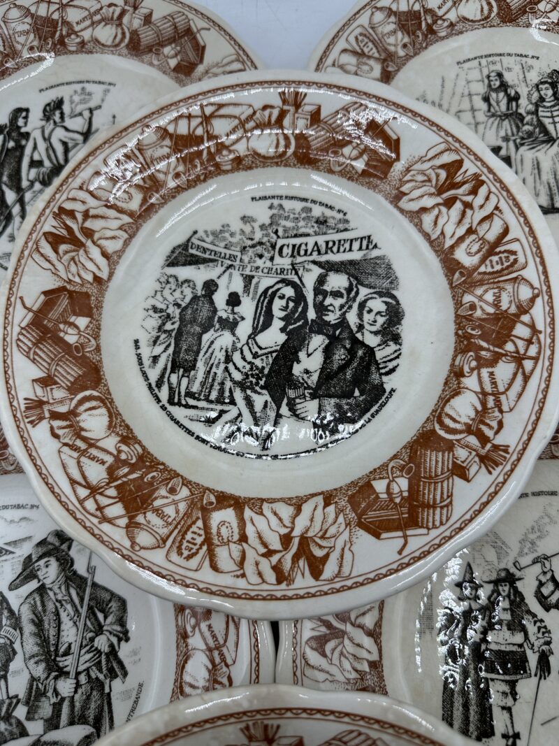 Service 8 assiettes Gien Réalisations Jean Nicot Histoires du tabac – Image 4