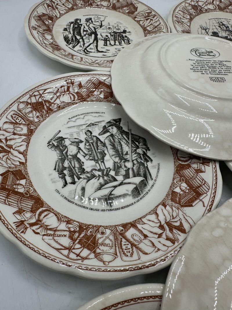 Service 8 assiettes Gien Réalisations Jean Nicot Histoires du tabac – Image 6