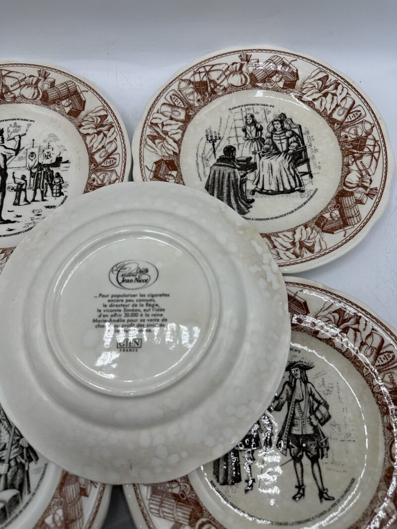 Service 8 assiettes Gien Réalisations Jean Nicot Histoires du tabac – Image 7