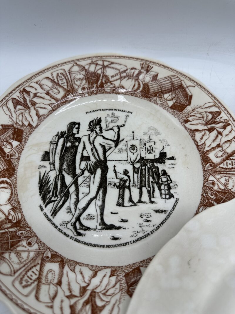 Service 8 assiettes Gien Réalisations Jean Nicot Histoires du tabac – Image 8