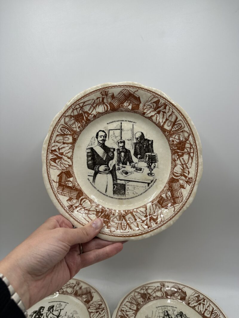 Service 8 assiettes Gien Réalisations Jean Nicot Histoires du tabac – Image 9