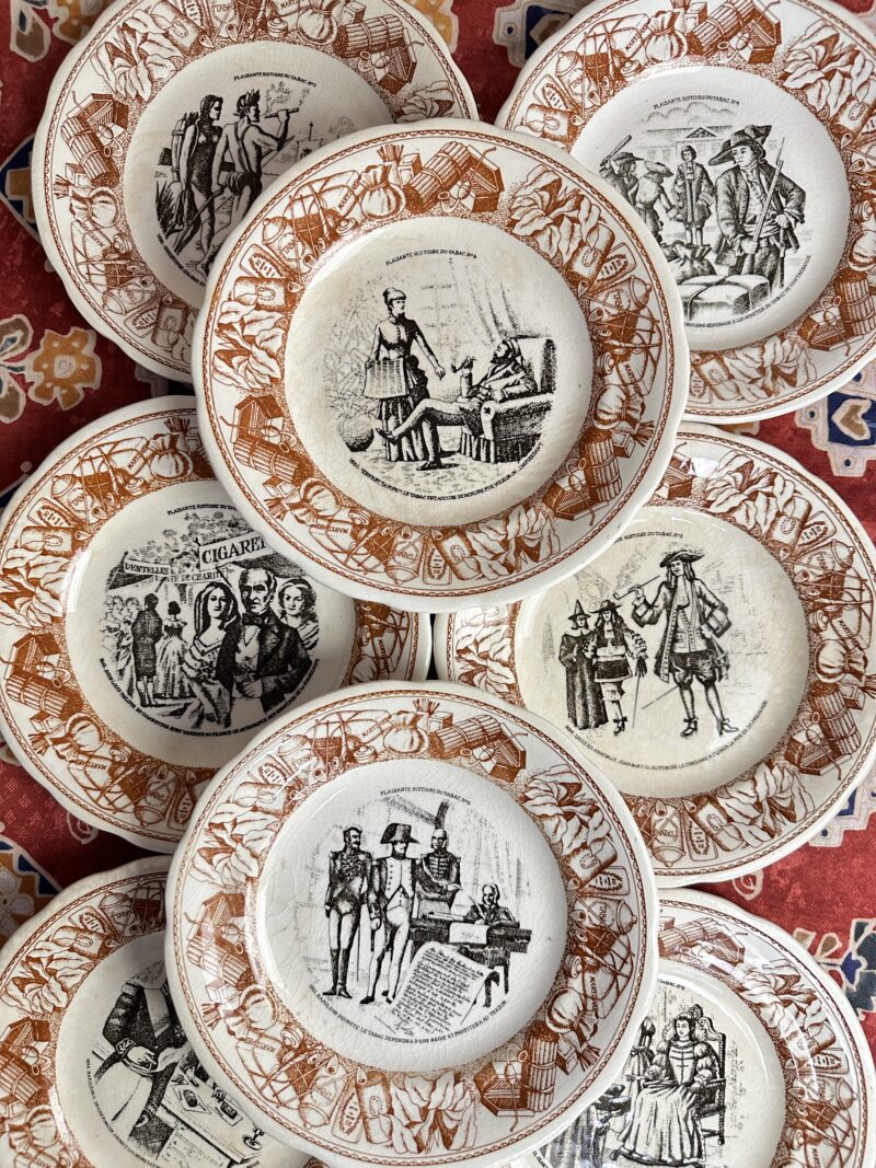 Service 8 assiettes Gien Réalisations Jean Nicot Histoires du tabac