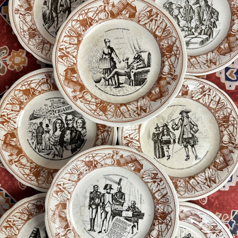 Service 8 assiettes Gien Réalisations Jean Nicot Histoires du tabac