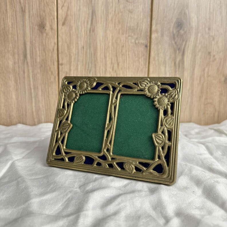 Ancien cadre photo duo esprit Art Nouveau fleuri