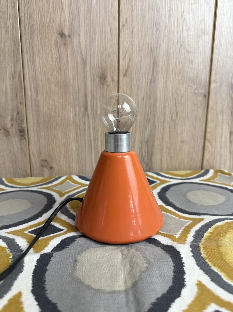 Lampe Habitat Aluminor orange vintage années 80
