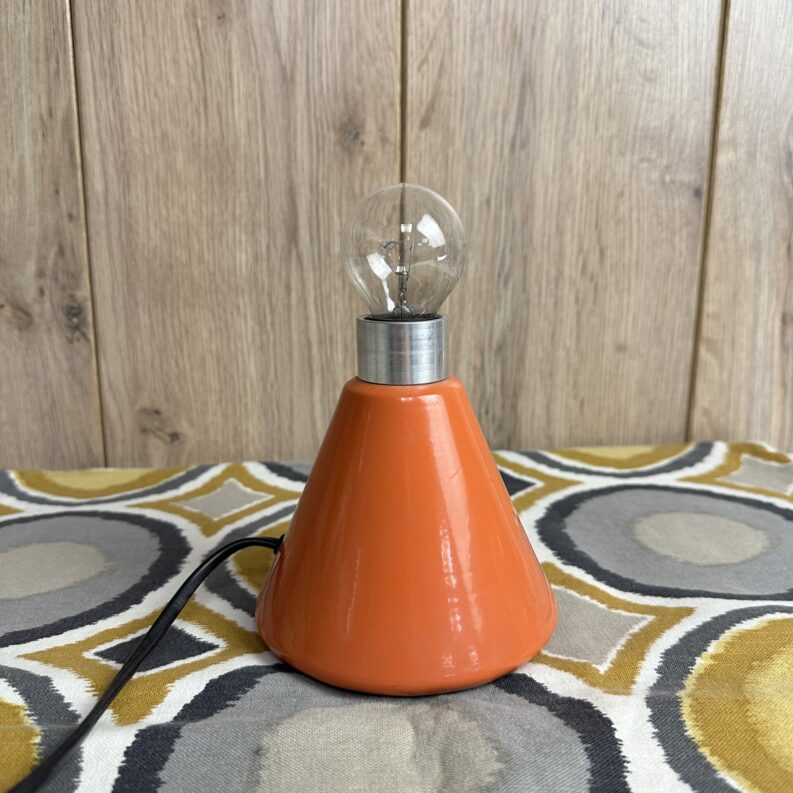 Lampe Habitat Aluminor orange vintage années 80