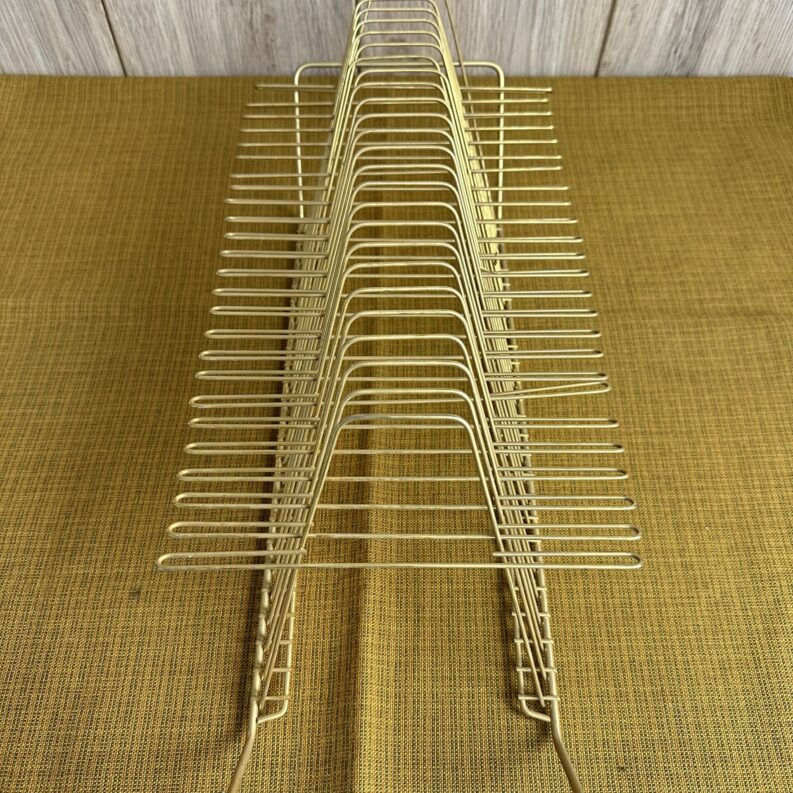 Porte vinyles disques cd vintage doré