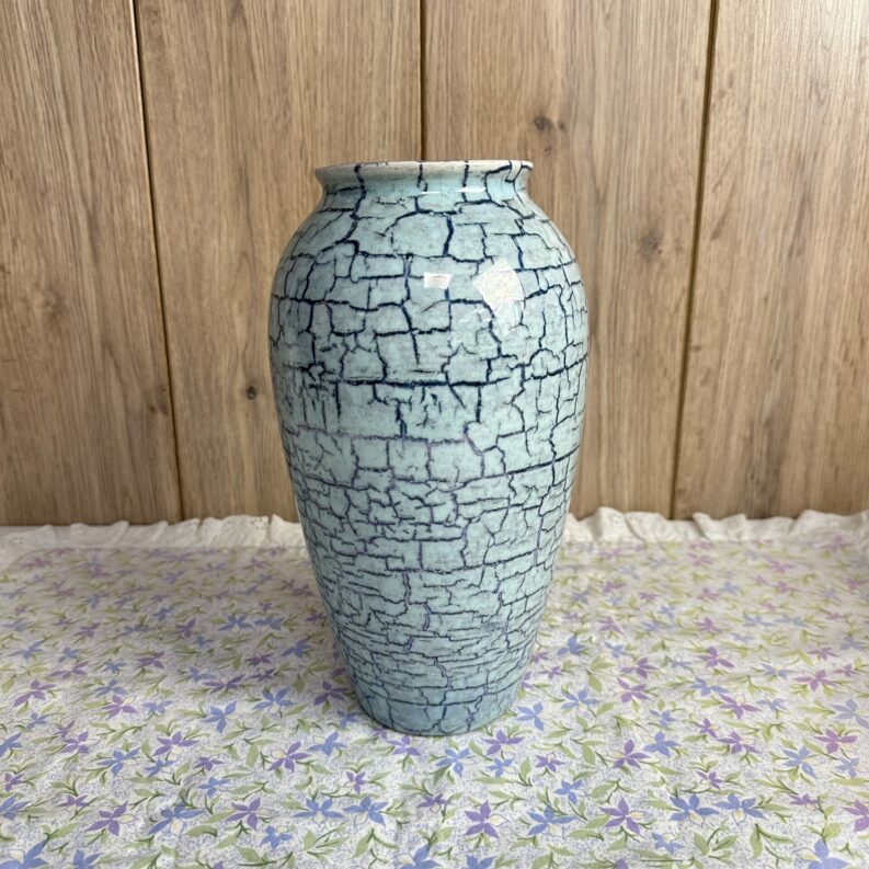 Vase ancien bleu émaux de manufacture de Bourgogne