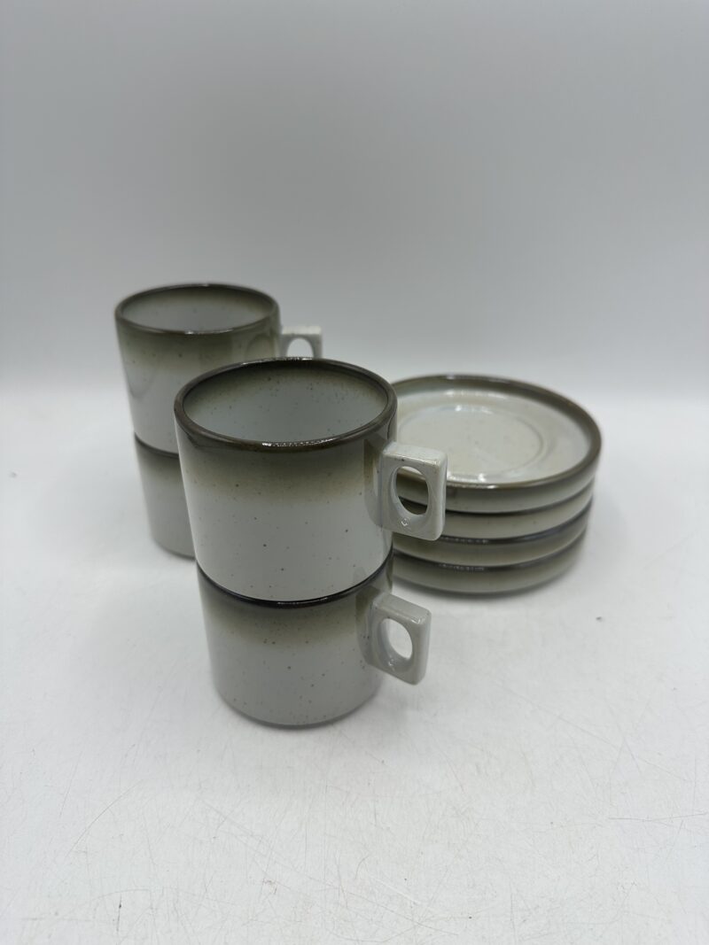 Ensemble de 4 tasses à café ou thé Brenne grès de France – Image 2