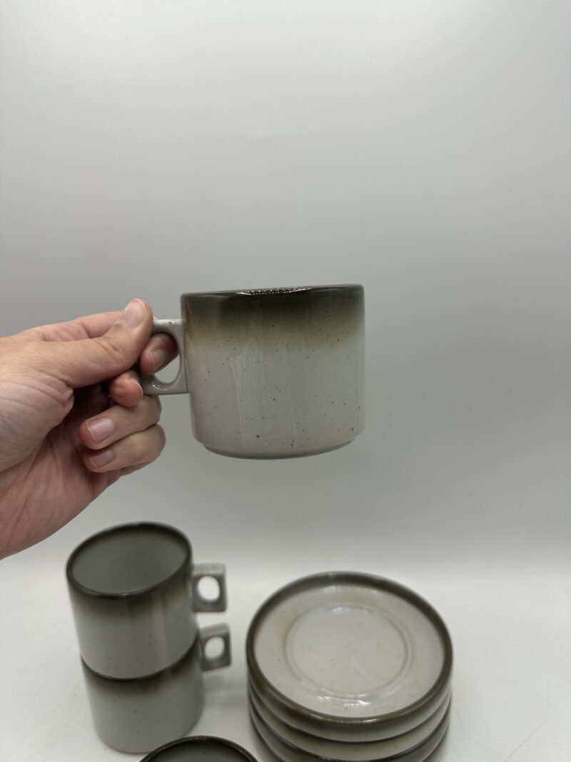 Ensemble de 4 tasses à café ou thé Brenne grès de France – Image 3