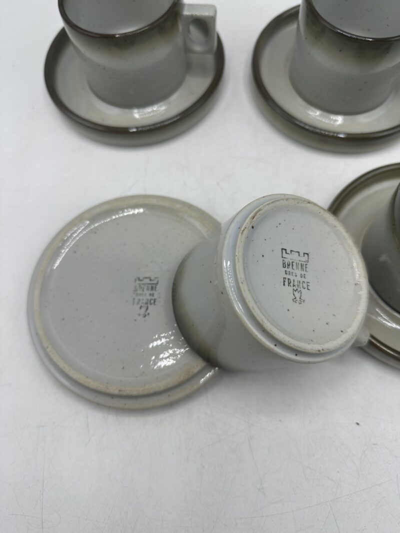 Ensemble de 4 tasses à café ou thé Brenne grès de France – Image 13