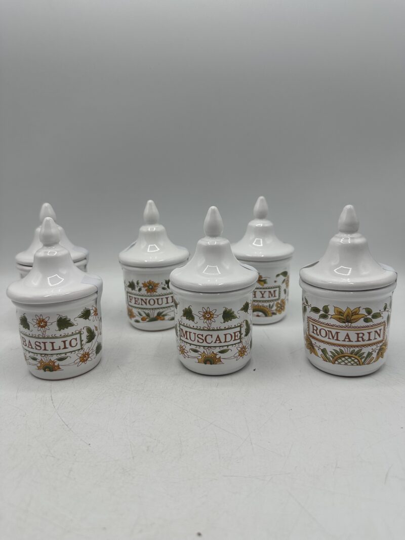 Ensemble 6 pots à épices Décor Moustiers GF – Image 2