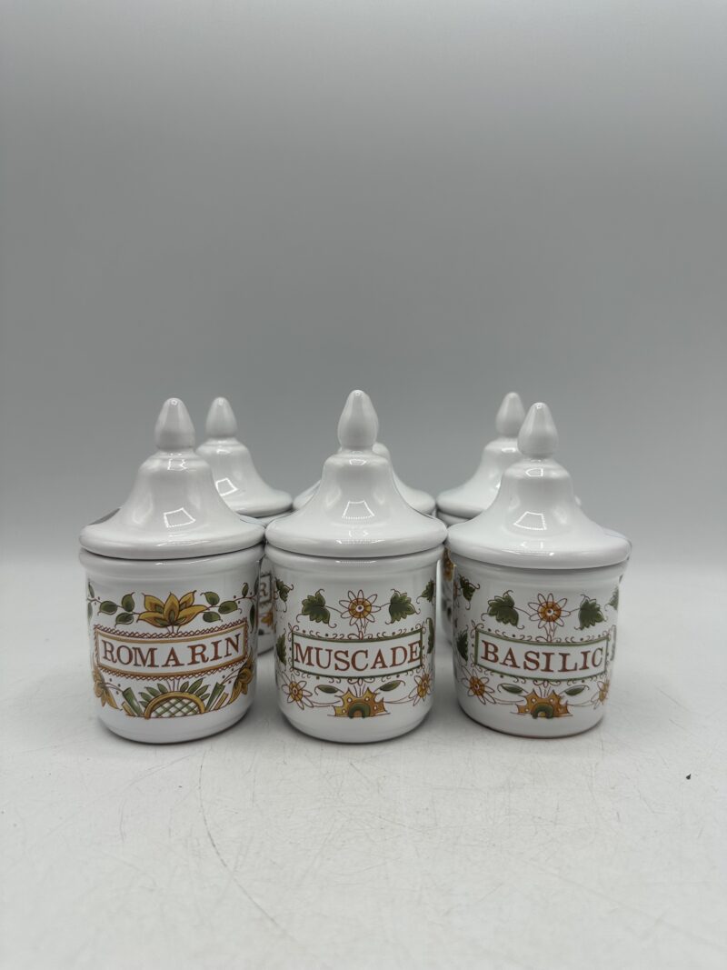 Ensemble 6 pots à épices Décor Moustiers GF – Image 10