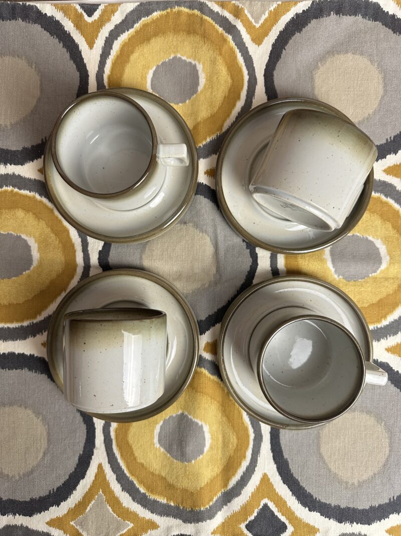 Ensemble de 4 tasses à café ou thé Brenne grès de France