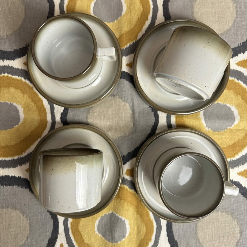 Ensemble de 4 tasses à café ou thé Brenne grès de France