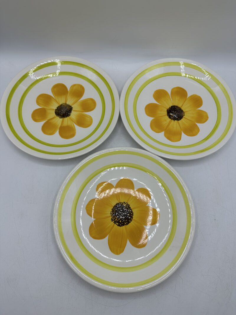 3 assiettes plates Gien Alba Tournesol – Image 2