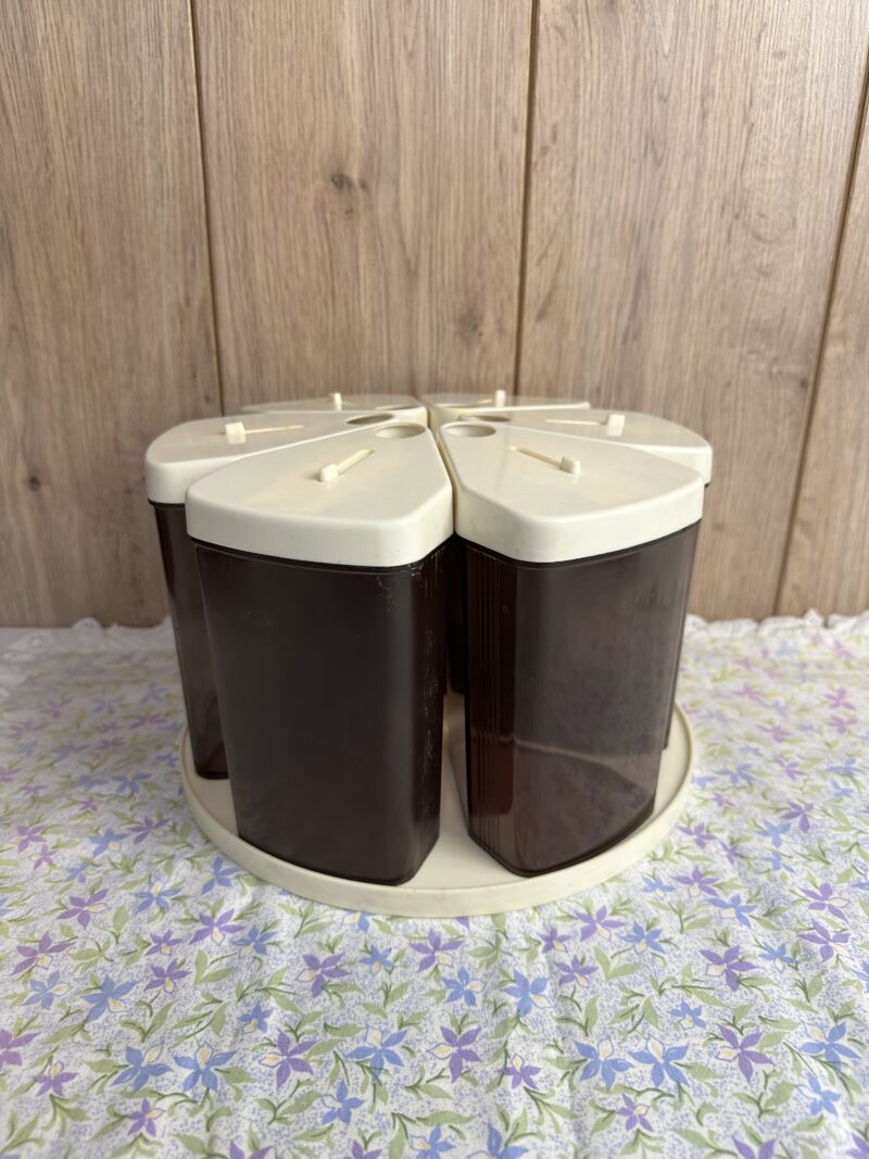 Serviteur carrousel vintage 6 pots sur plateau tournant