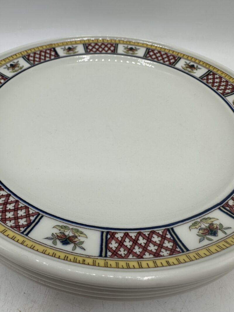 5 assiettes Montpensier Sarreguemines porcelaine pyroblan – Image 4
