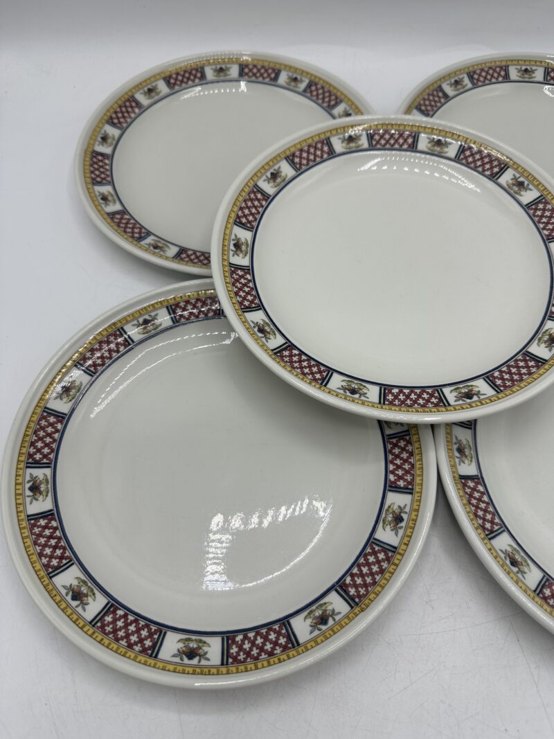 5 assiettes Montpensier Sarreguemines porcelaine pyroblan – Image 10