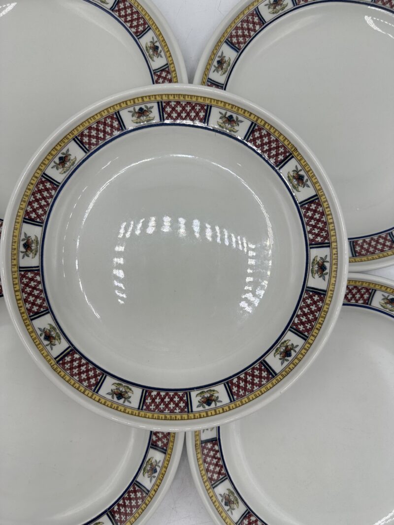 5 assiettes Montpensier Sarreguemines porcelaine pyroblan – Image 12