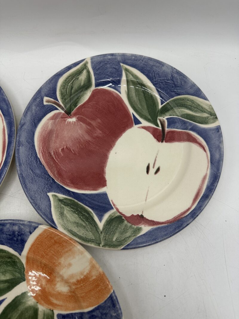 Trio d'assiettes Clayton motifs pommes et oranges – Image 4
