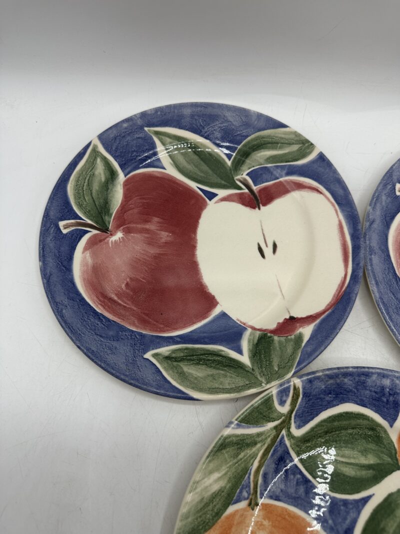 Trio d'assiettes Clayton motifs pommes et oranges – Image 5