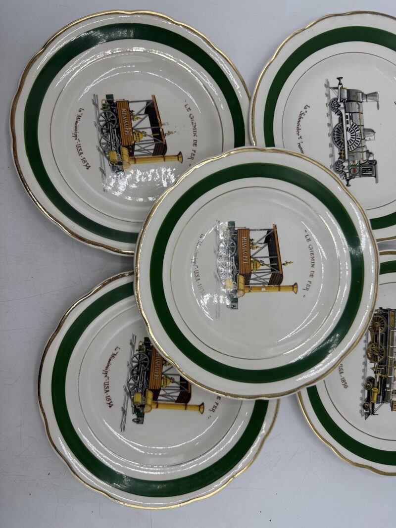 5 assiettes anciennes Gien Le chemin de fer – Image 5