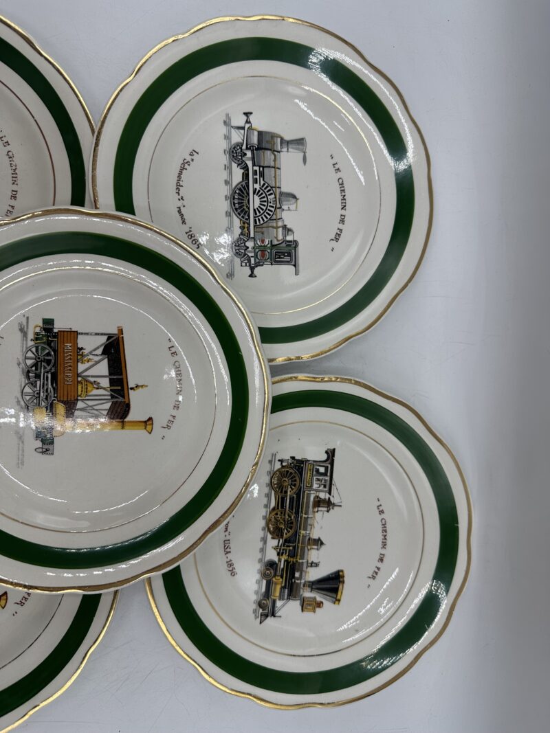5 assiettes anciennes Gien Le chemin de fer – Image 6