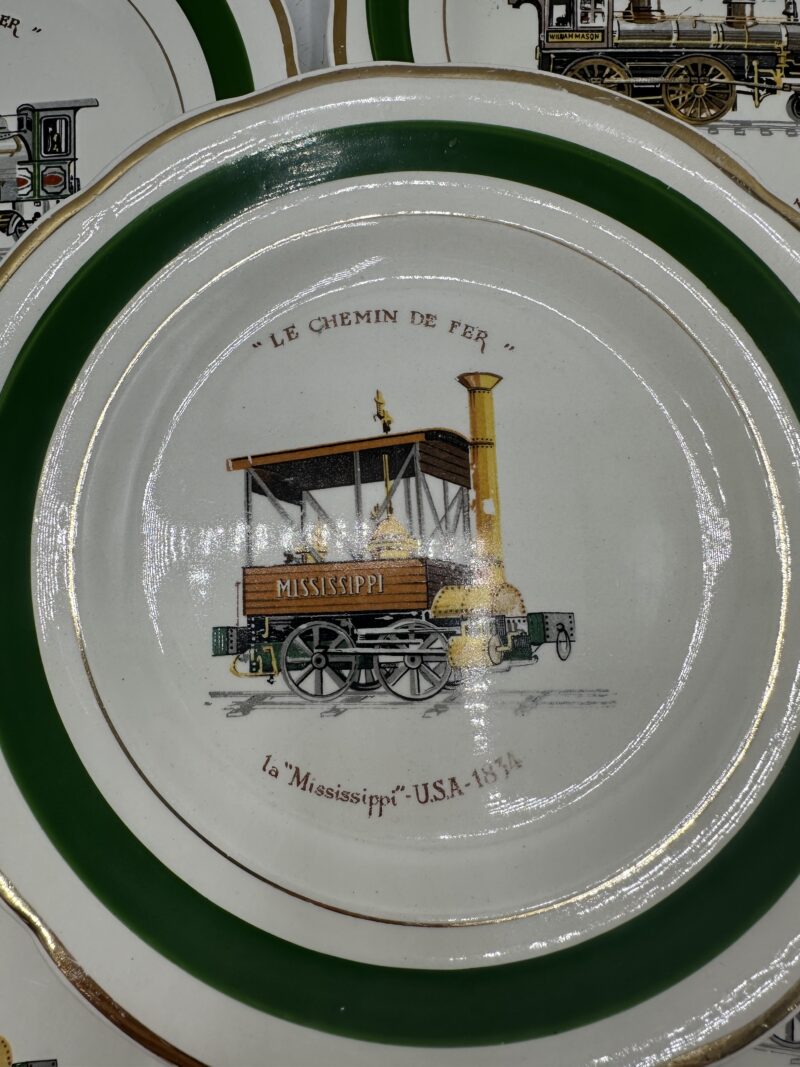 5 assiettes anciennes Gien Le chemin de fer – Image 8