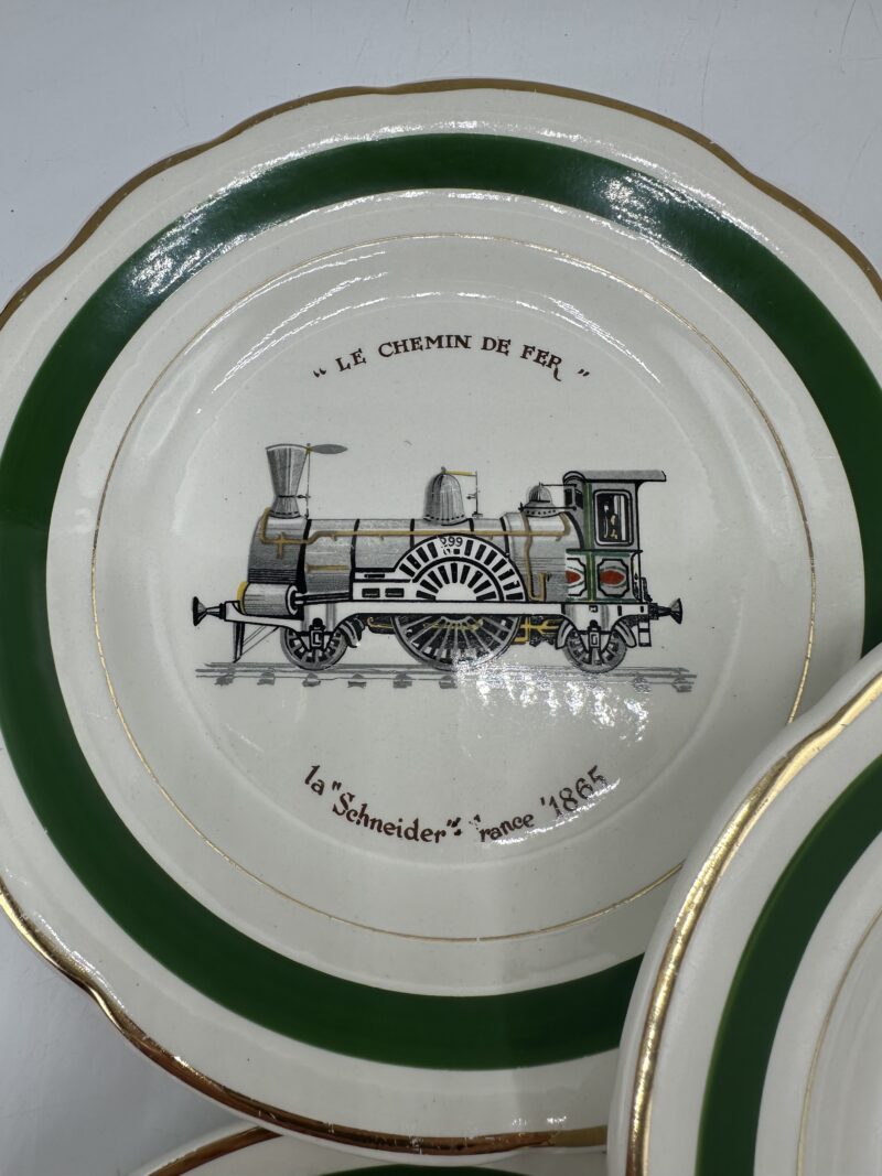 5 assiettes anciennes Gien Le chemin de fer – Image 11
