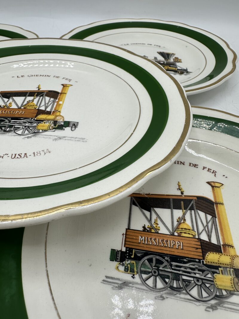 5 assiettes anciennes Gien Le chemin de fer – Image 14