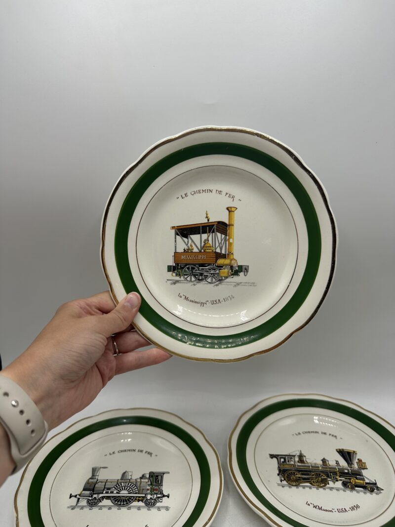 5 assiettes anciennes Gien Le chemin de fer – Image 17