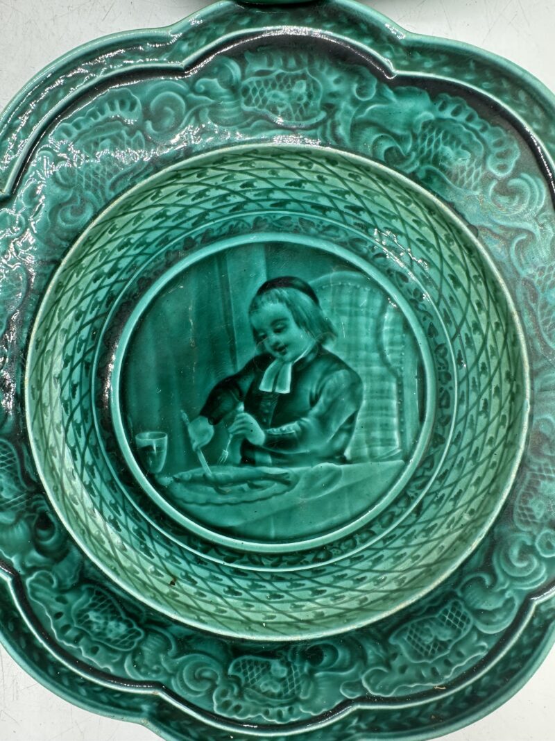 6 assiettes en faïence émaux ombrant de Rubelles XIXe siècle – Image 10