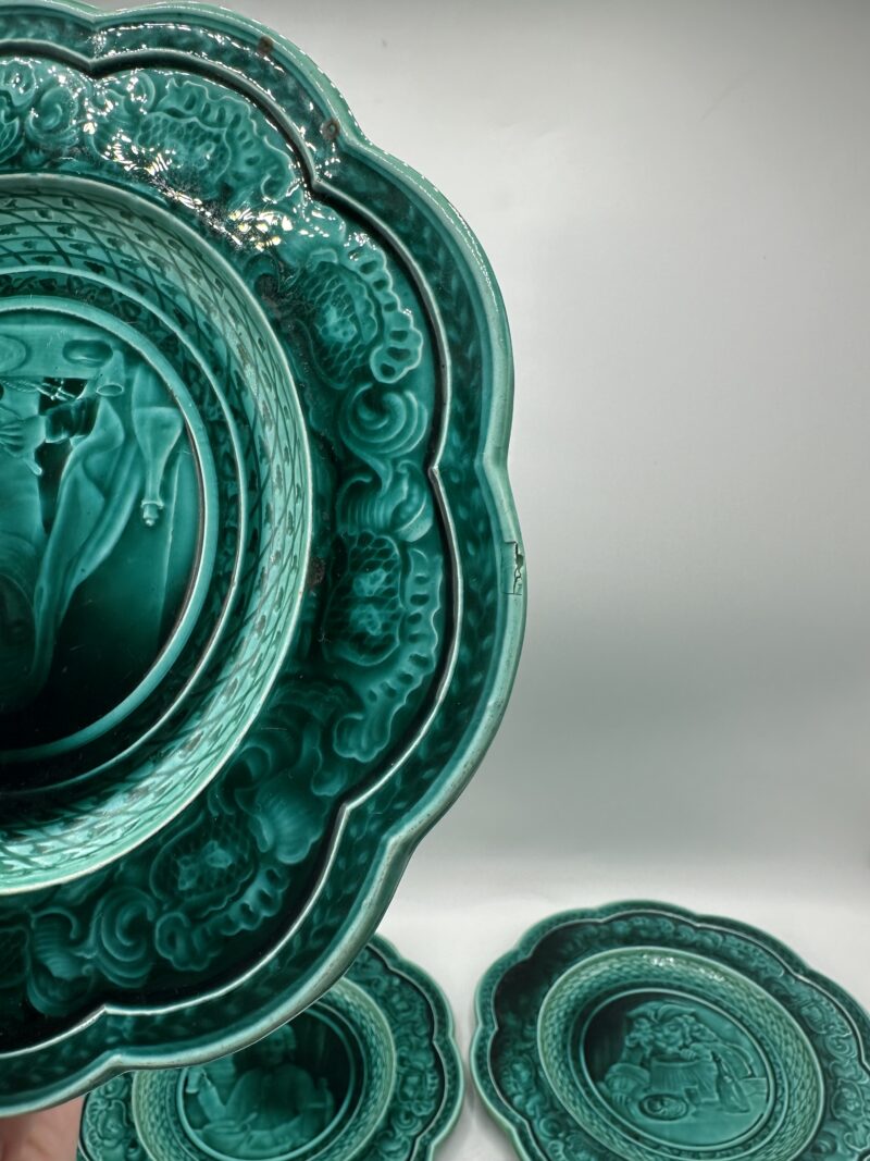 6 assiettes en faïence émaux ombrant de Rubelles XIXe siècle – Image 12