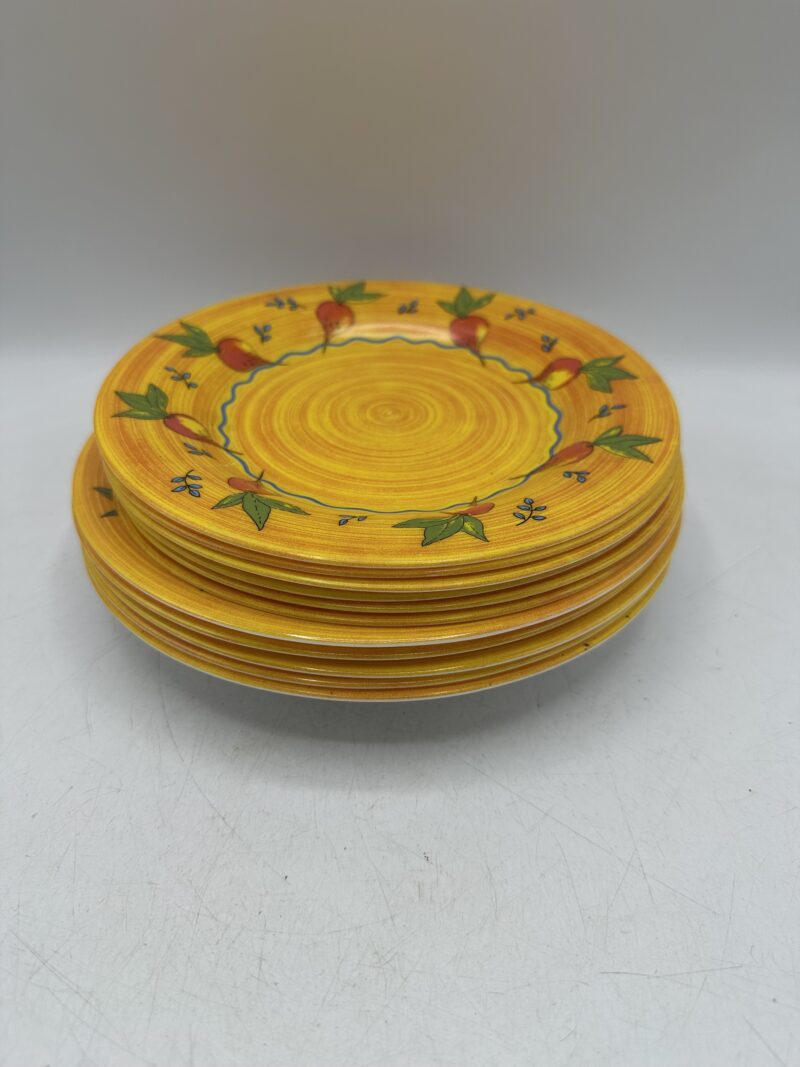 Lot de 11 assiettes Arcopal orange légumes – Image 2