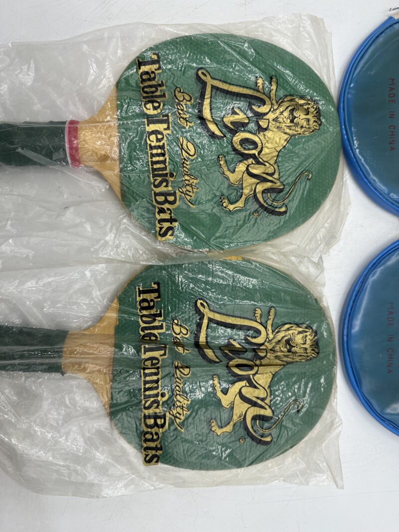 Ensemble 4 raquettes de ping-pong vintage Gold Cup et Lion – Image 3