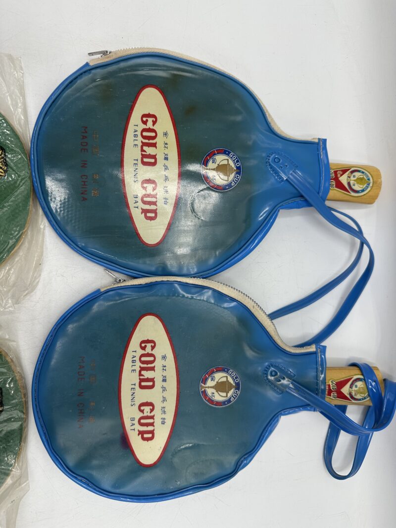 Ensemble 4 raquettes de ping-pong vintage Gold Cup et Lion – Image 4
