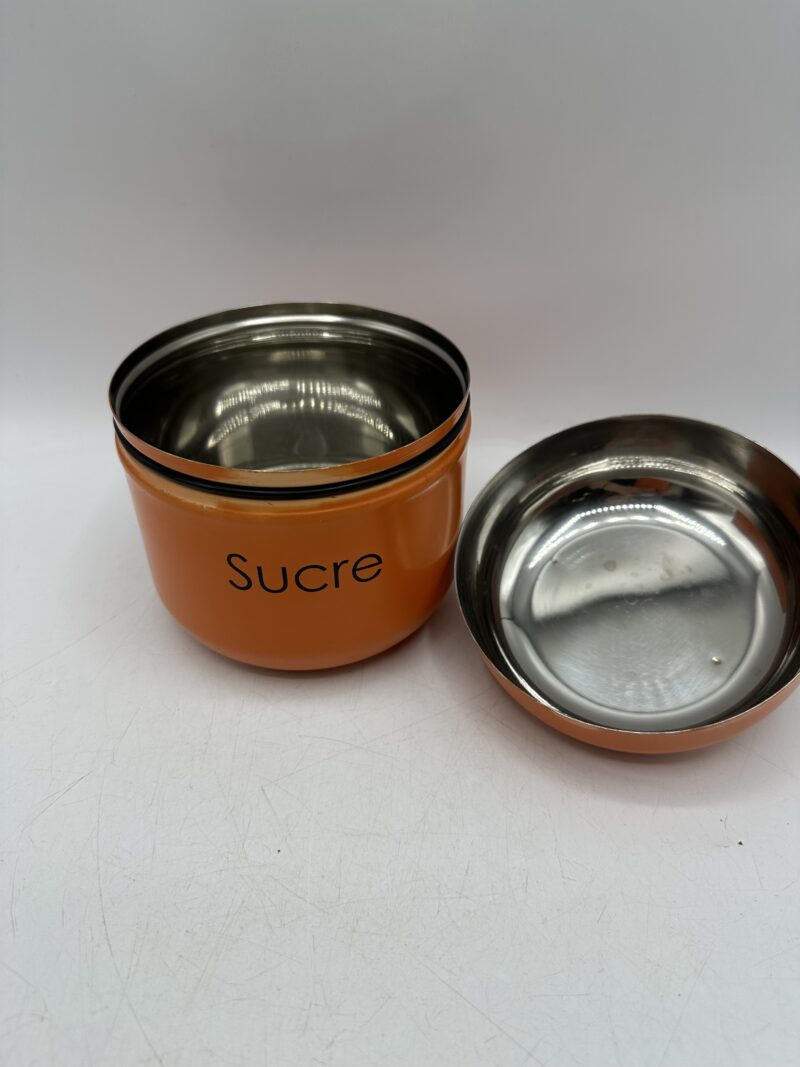 Pots de cuisine vintage orange sucre et café – Image 8