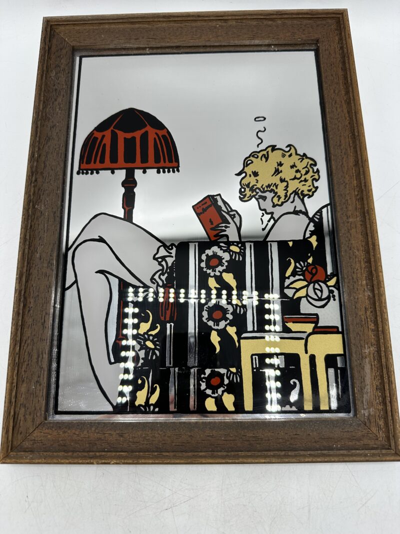 Cadre miroir années 70 art déco style Mucha – Image 4