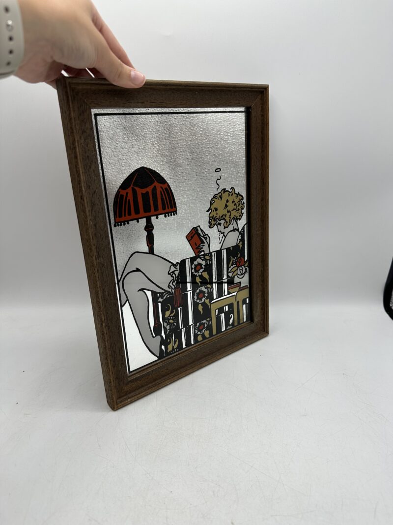 Cadre miroir années 70 art déco style Mucha – Image 5
