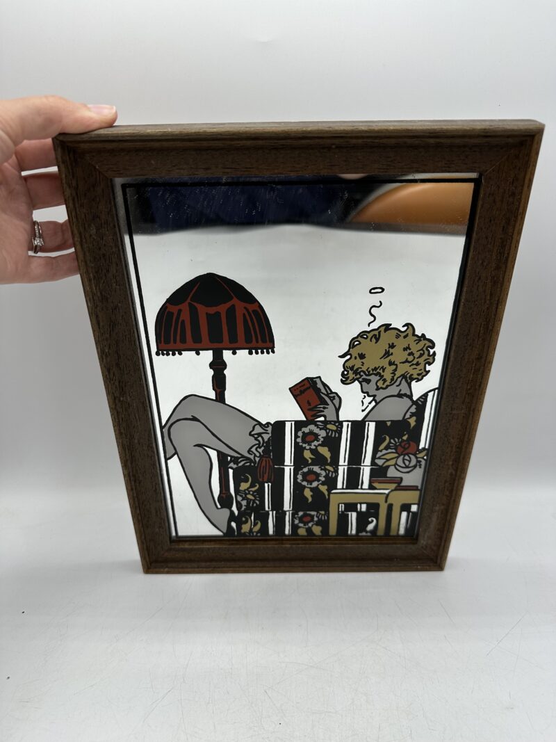 Cadre miroir années 70 art déco style Mucha – Image 7