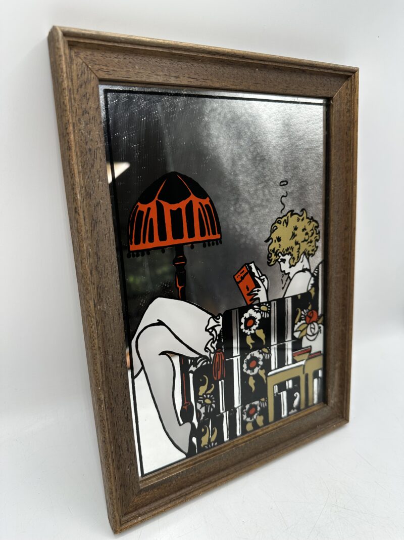 Cadre miroir années 70 art déco style Mucha – Image 9