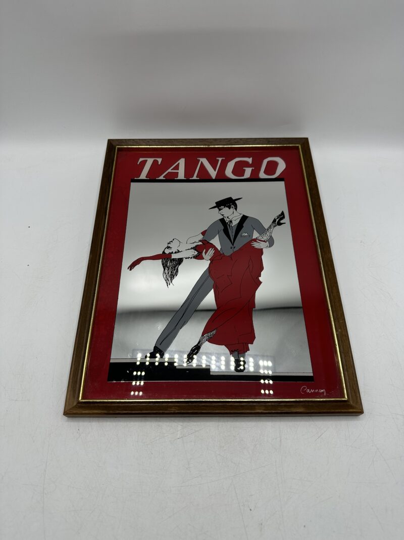 Cadre miroir sérigraphie Tango années 70 art déco – Image 2