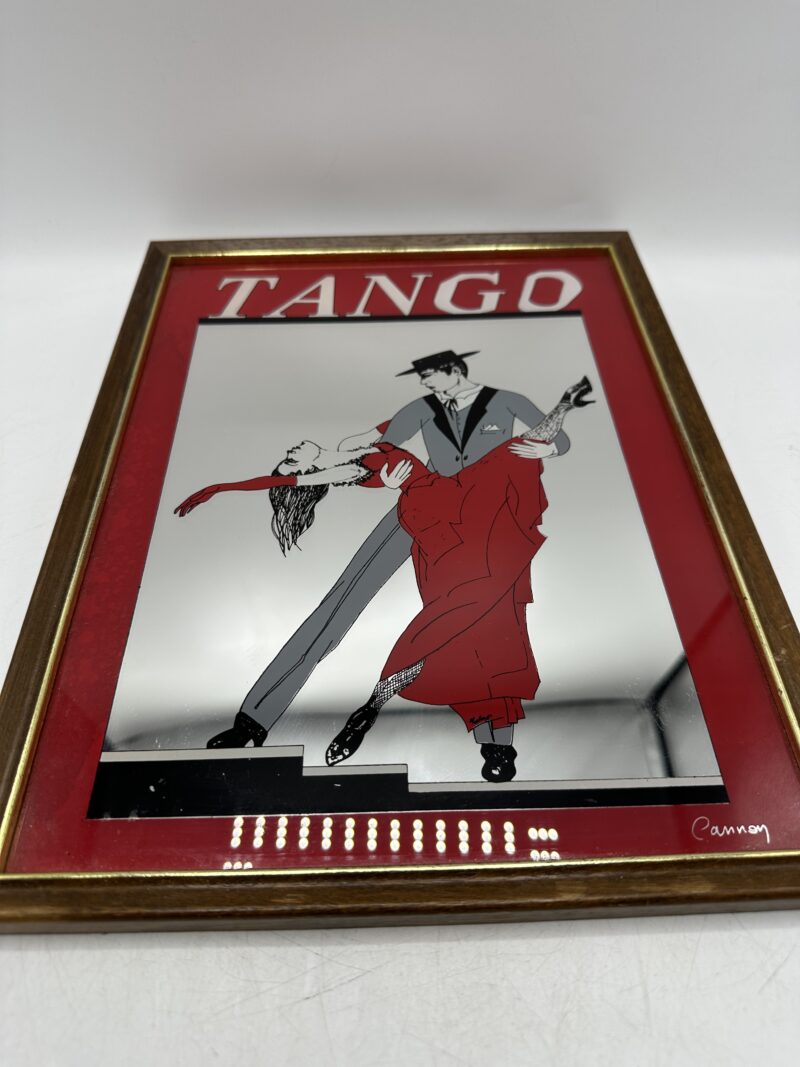 Cadre miroir sérigraphie Tango années 70 art déco – Image 3